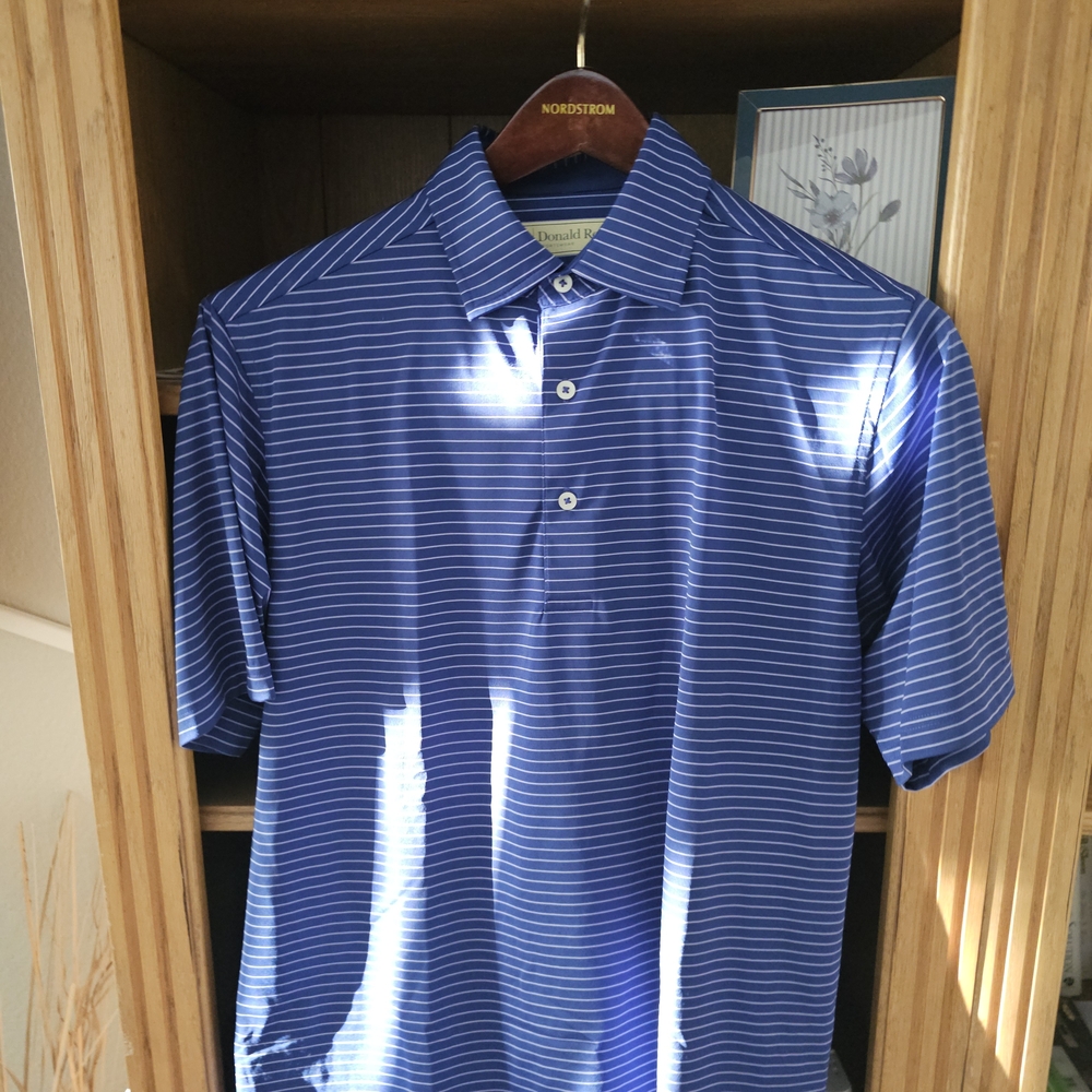 Men's Navy Striped Polo Shirt